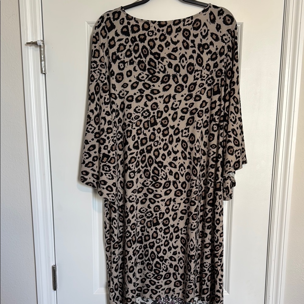NWT DANA BUCHMAN Leopard Print Dress with Purple Accents XL - Picture 4 of 6